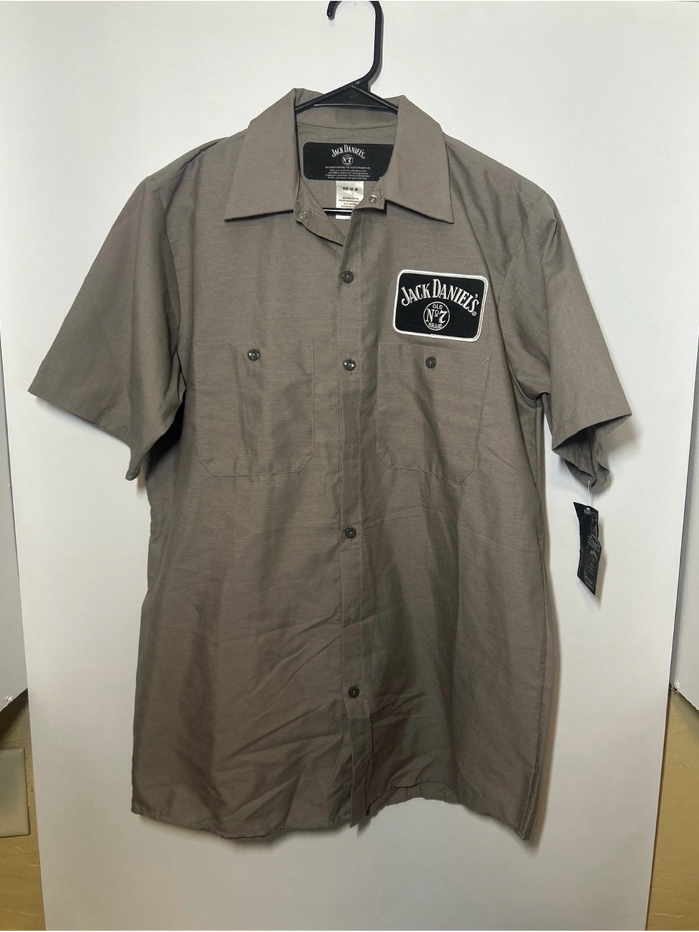Jack Daniels Taupe Short-Sleeve Button-Up Work Shirt
